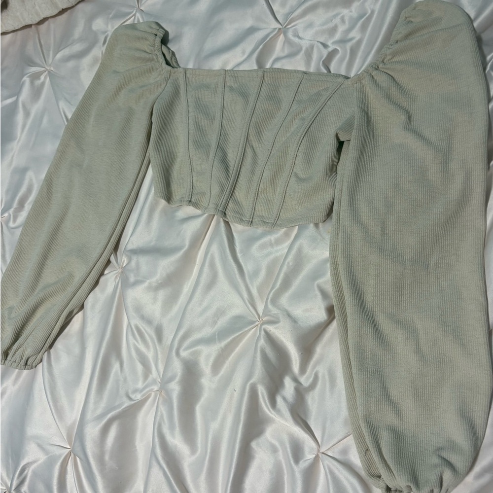 Stylish Long Sleeve Crop Top